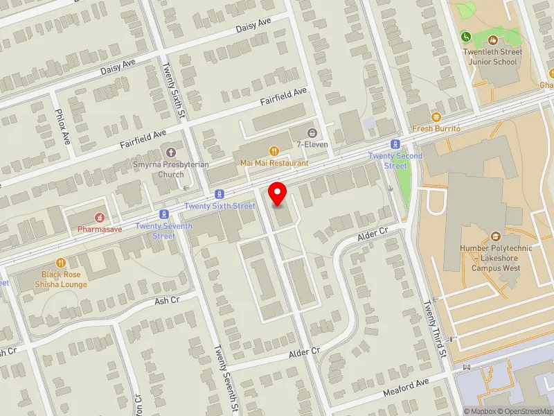 RentSafeTO apartment evaluation map view of 105 TWENTY FIFTH ST in Etobicoke-Lakeshore, Toronto