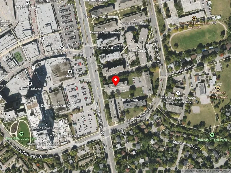 RentSafeTO apartment evaluation satellite view of 1053 DON MILLS RD in Don Valley East, Toronto