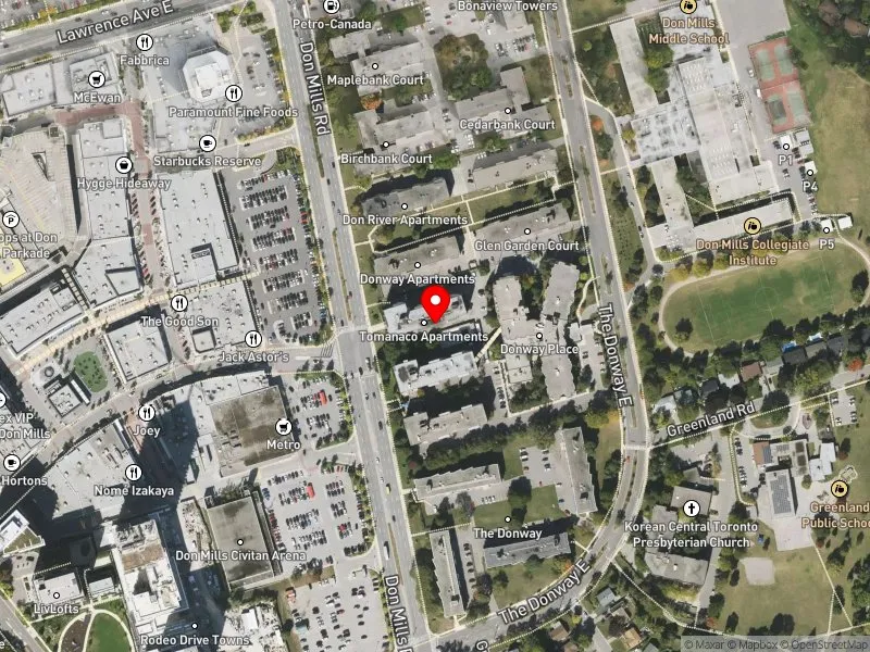RentSafeTO apartment evaluation satellite view of 1059 DON MILLS RD in Don Valley East, Toronto