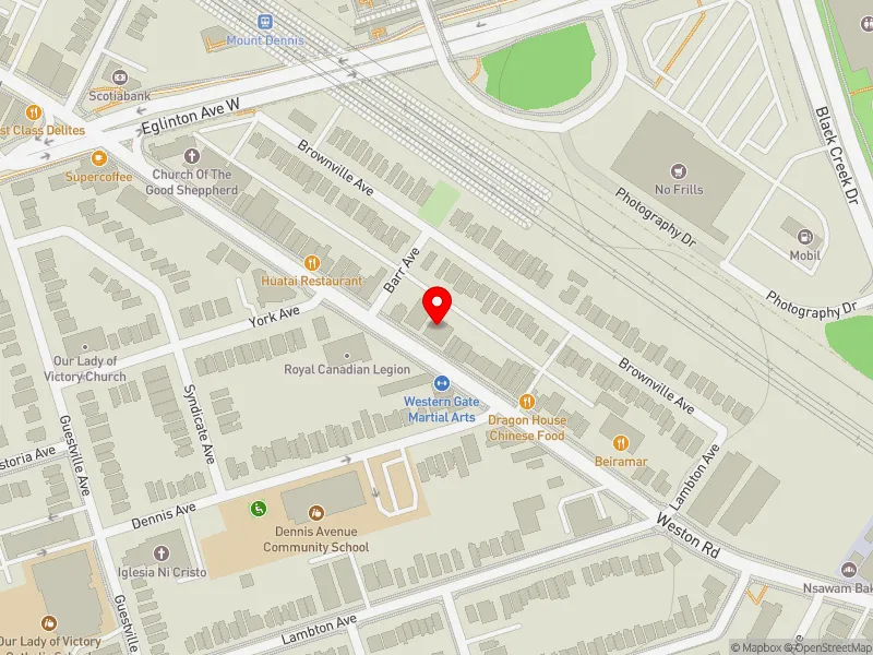 RentSafeTO apartment evaluation map view of 1059 WESTON RD in York South-Weston, Toronto