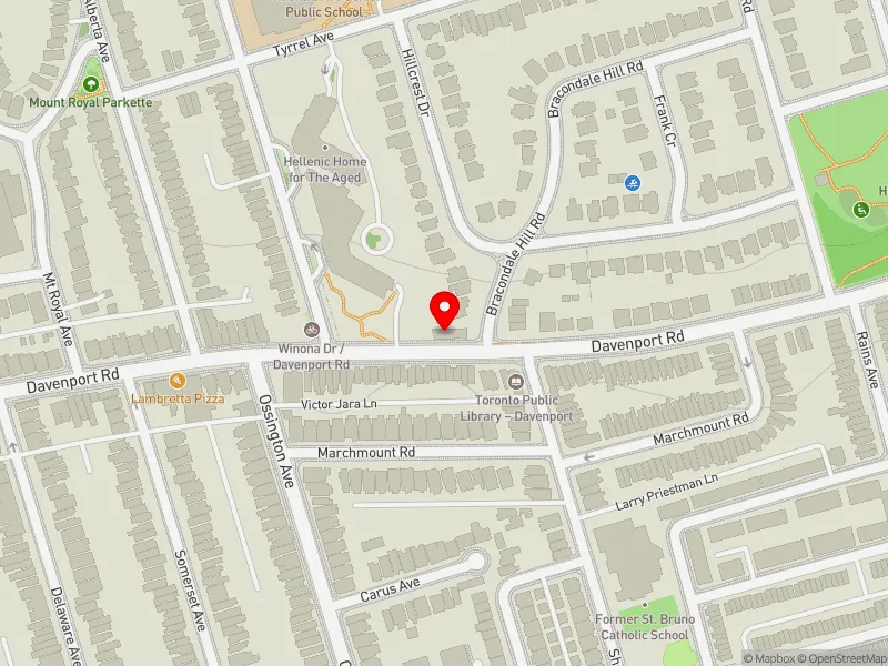 RentSafeTO apartment evaluation map view of 1060 DAVENPORT RD in Toronto-St. Paul's, Toronto
