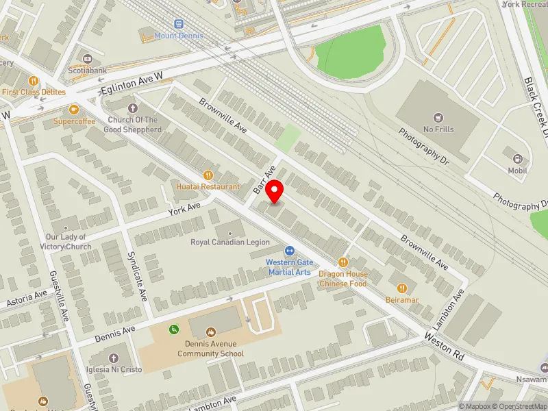 RentSafeTO apartment evaluation map view of 1061 WESTON RD in York South-Weston, Toronto