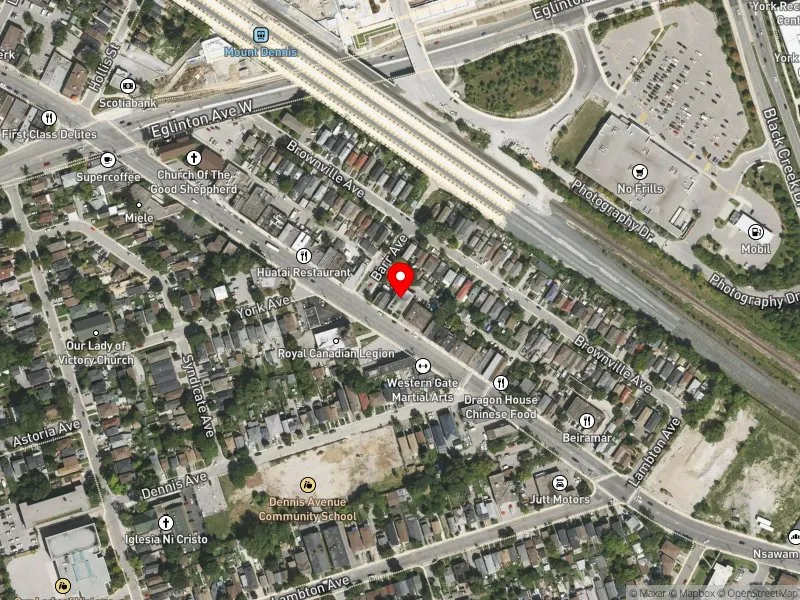 RentSafeTO apartment evaluation satellite view of 1061 WESTON RD in York South-Weston, Toronto
