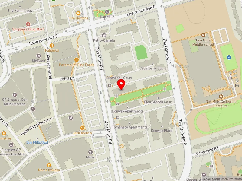 RentSafeTO apartment evaluation map view of 1063 DON MILLS RD in Don Valley East, Toronto