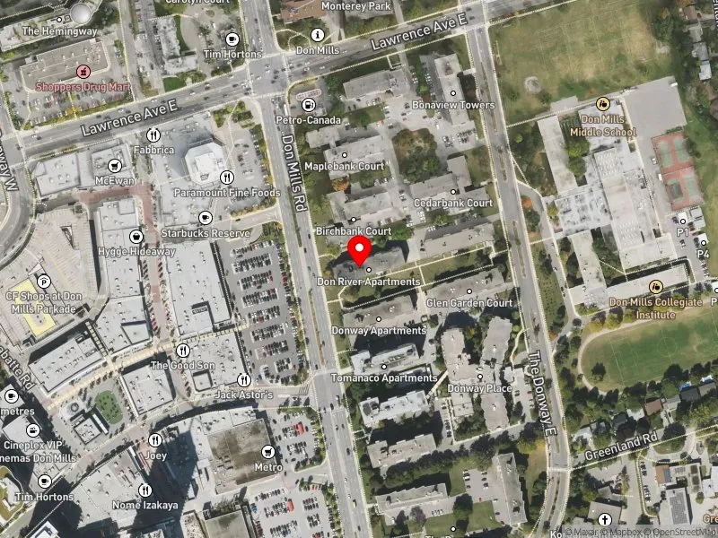 RentSafeTO apartment evaluation satellite view of 1063 DON MILLS RD in Don Valley East, Toronto