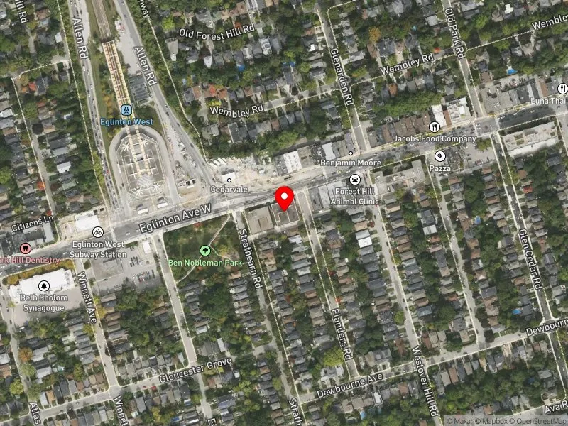 RentSafeTO apartment evaluation satellite view of 1065 EGLINTON AVE W in Toronto-St. Paul's, Toronto