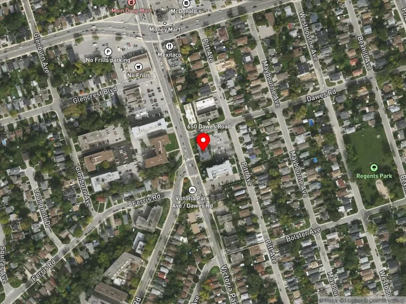 RentSafeTO apartment evaluation satellite view of 1065 VICTORIA PARK AVE in Scarborough Southwest, Toronto