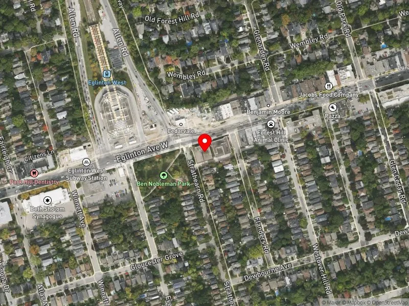 RentSafeTO apartment evaluation satellite view of 1071 EGLINTON AVE W in Toronto-St. Paul's, Toronto