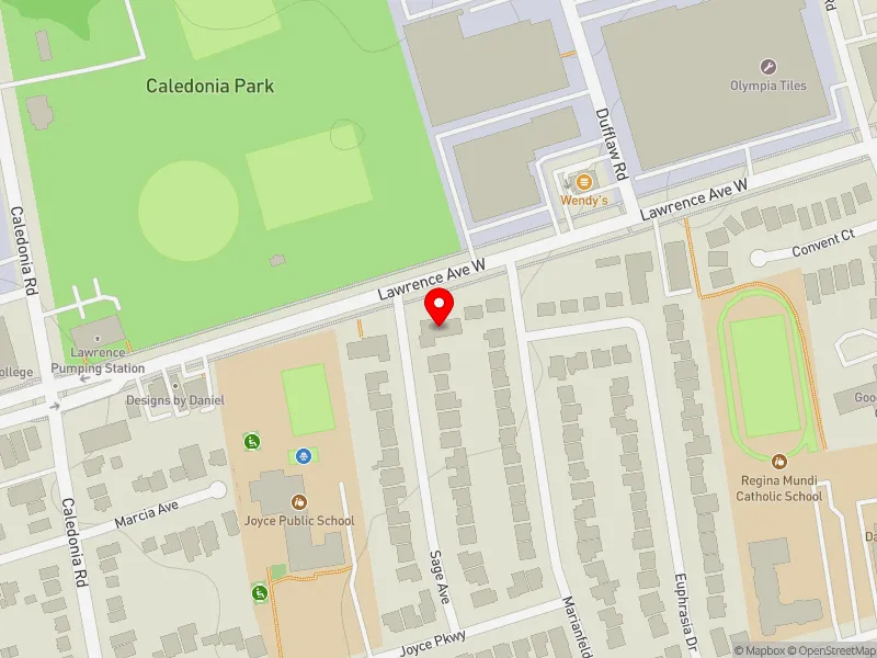 RentSafeTO apartment evaluation map view of 1079 LAWRENCE AVE W in Eglinton-Lawrence, Toronto