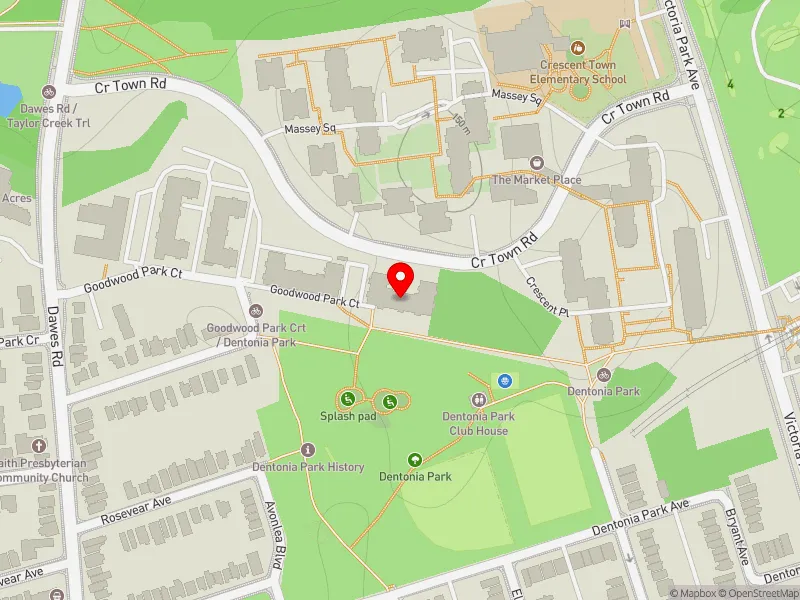 RentSafeTO apartment evaluation map view of 108 GOODWOOD PARK CRT in Beaches-East York, Toronto