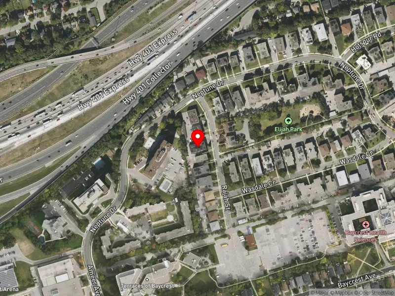 RentSafeTO apartment evaluation satellite view of 108 RAJAH ST in Eglinton-Lawrence, Toronto