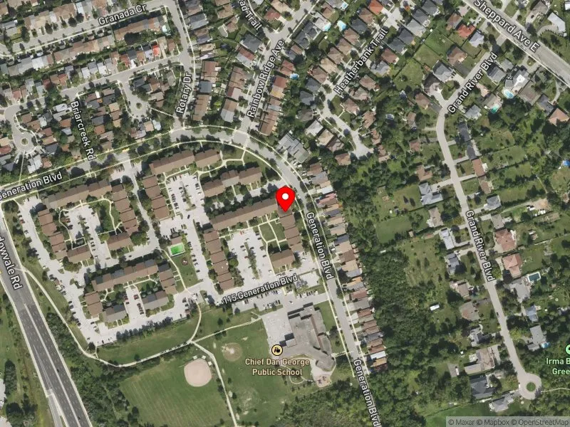 RentSafeTO apartment evaluation satellite view of 109 GENERATION BLVD in Scarborough-Rouge Park, Toronto