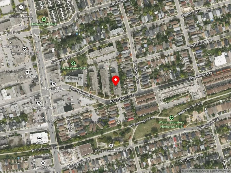RentSafeTO apartment evaluation satellite view of 1090 ROSELAWN AVE in Eglinton-Lawrence, Toronto