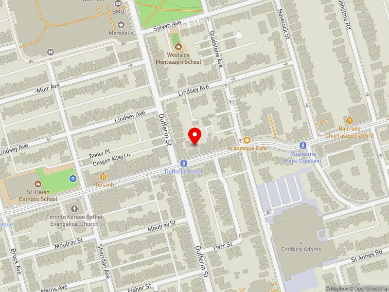 RentSafeTO apartment evaluation map view of 1094 COLLEGE ST in Davenport, Toronto