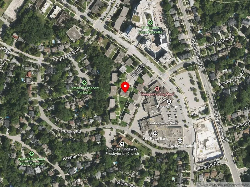 RentSafeTO apartment evaluation satellite view of 11 BEXHILL CRT in Etobicoke Centre, Toronto