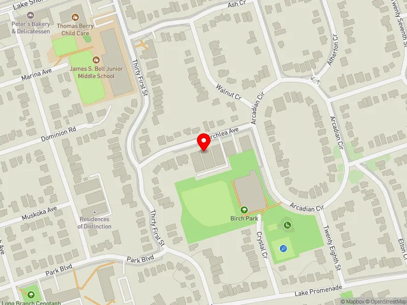 RentSafeTO apartment evaluation map view of 11 BIRCHLEA AVE in Etobicoke-Lakeshore, Toronto