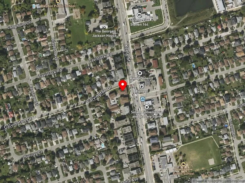 RentSafeTO apartment evaluation satellite view of 11 CALVINGTON DR in York Centre, Toronto