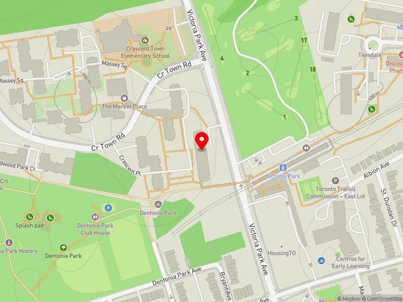 RentSafeTO apartment evaluation map view of 11 CRESCENT PL in Beaches-East York, Toronto