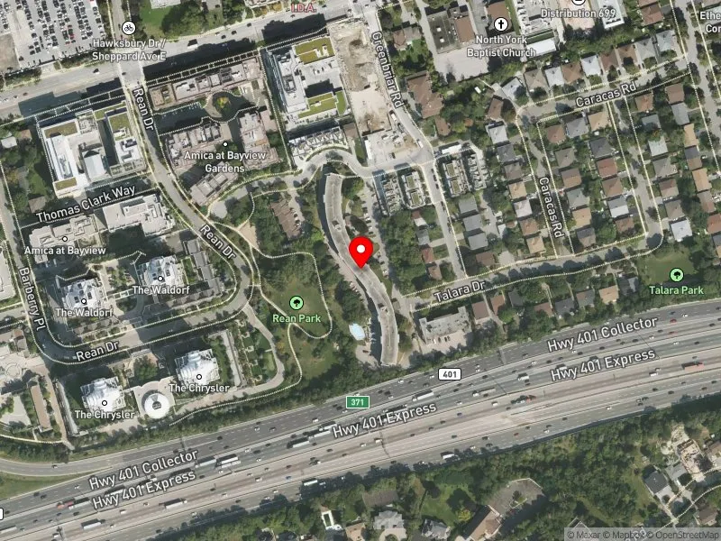 RentSafeTO apartment evaluation satellite view of 11 DERVOCK CRES in Don Valley North, Toronto