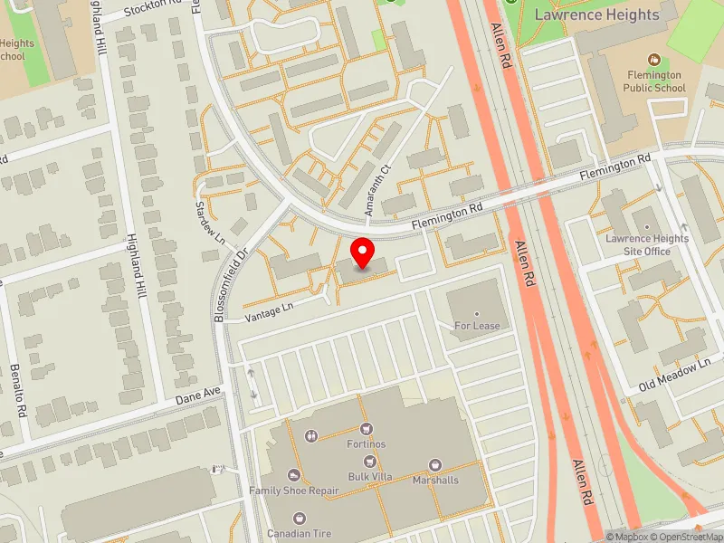 RentSafeTO apartment evaluation map view of 11 FLEMINGTON RD in Eglinton-Lawrence, Toronto