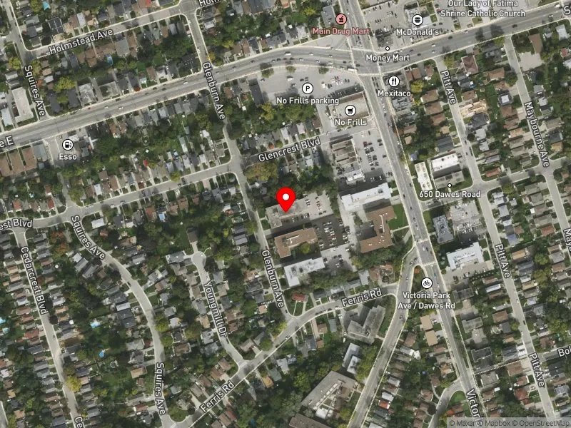 RentSafeTO apartment evaluation satellite view of 11 GLENBURN AVE in Beaches-East York, Toronto