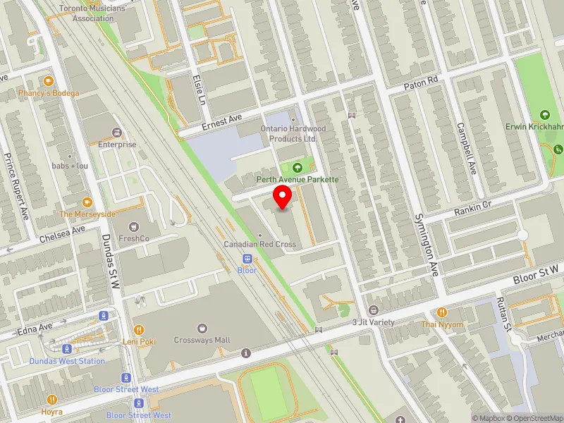 RentSafeTO apartment evaluation map view of 11 RANDOLPH AVE in Davenport, Toronto