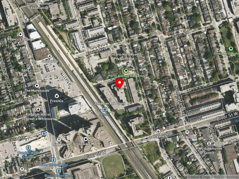 RentSafeTO apartment evaluation satellite view of 11 RANDOLPH AVE in Davenport, Toronto