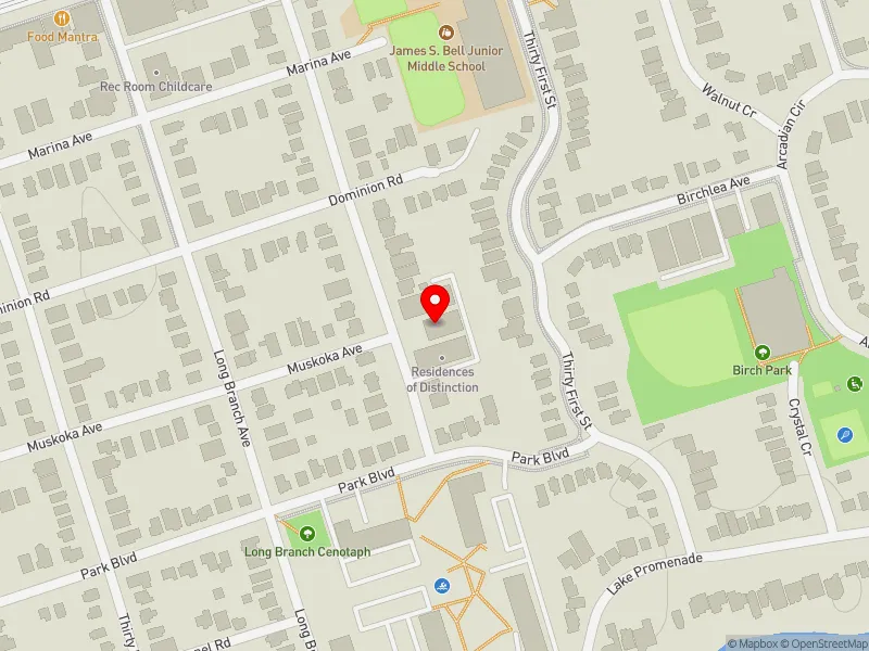 RentSafeTO apartment evaluation map view of 11 THIRTY THIRD ST in Etobicoke-Lakeshore, Toronto