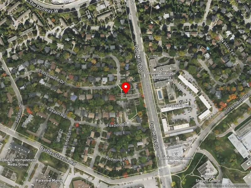 RentSafeTO apartment evaluation satellite view of 110 COTTONWOOD DR in Don Valley East, Toronto