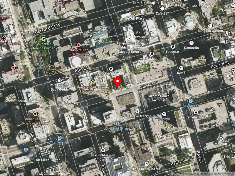 RentSafeTO apartment evaluation satellite view of 110 EDWARD ST in University-Rosedale, Toronto