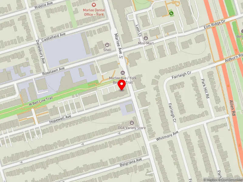 RentSafeTO apartment evaluation map view of 110 MARLEE AVE in Eglinton-Lawrence, Toronto