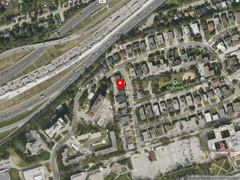 RentSafeTO apartment evaluation satellite view of 110 RAJAH ST in Eglinton-Lawrence, Toronto