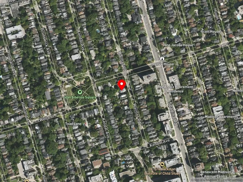 RentSafeTO apartment evaluation satellite view of 110 WALMER RD in University-Rosedale, Toronto