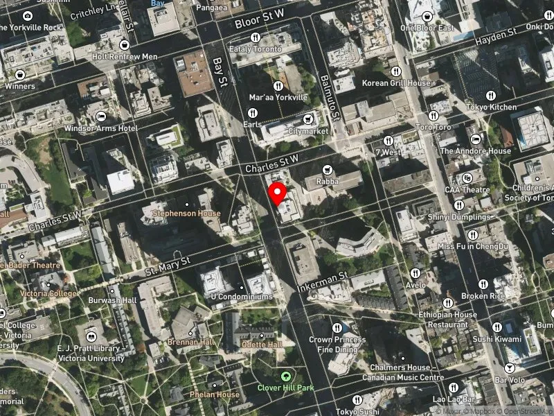 RentSafeTO apartment evaluation satellite view of 1101 BAY ST in Toronto Centre, Toronto
