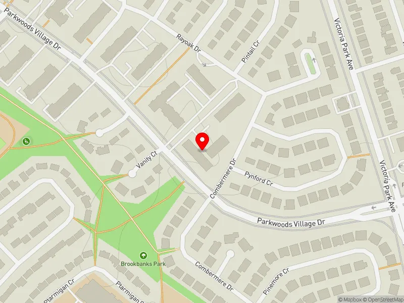 RentSafeTO apartment evaluation map view of 111 COMBERMERE DR in Don Valley East, Toronto