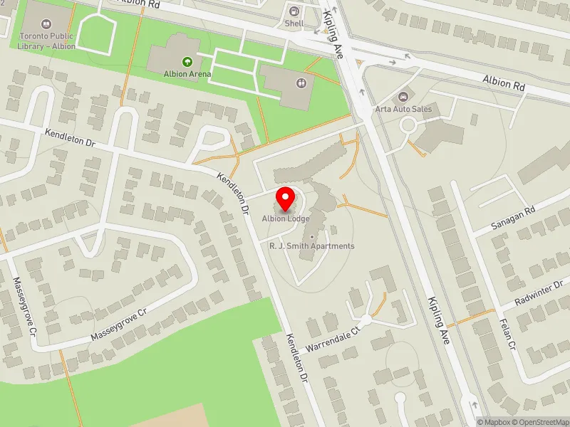 RentSafeTO apartment evaluation map view of 111 KENDLETON DR in Etobicoke North, Toronto
