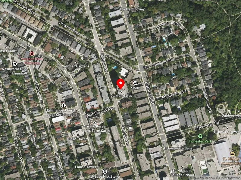 RentSafeTO apartment evaluation satellite view of 111 RAGLAN AVE in Toronto-St. Paul's, Toronto