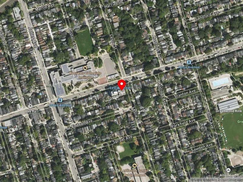 RentSafeTO apartment evaluation satellite view of 1119 GERRARD ST E in Toronto-Danforth, Toronto
