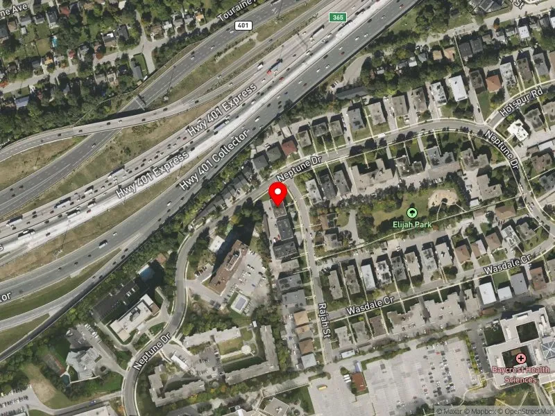 RentSafeTO apartment evaluation satellite view of 112 RAJAH ST in Eglinton-Lawrence, Toronto