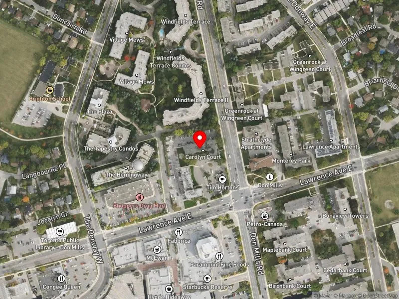 RentSafeTO apartment evaluation satellite view of 1122 DON MILLS RD in Don Valley East, Toronto