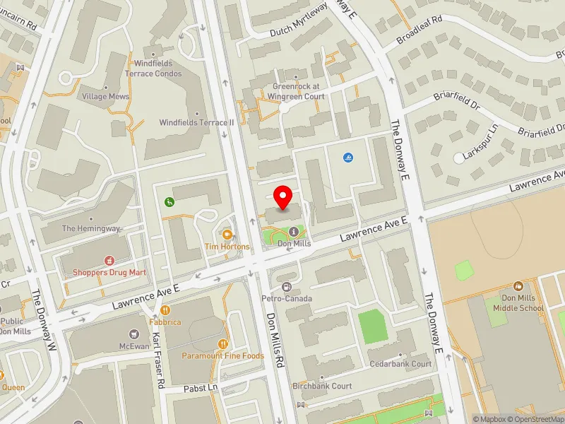 RentSafeTO apartment evaluation map view of 1129 DON MILLS RD in Don Valley East, Toronto