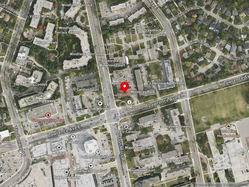 RentSafeTO apartment evaluation satellite view of 1129 DON MILLS RD in Don Valley East, Toronto