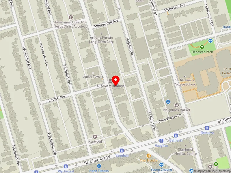 RentSafeTO apartment evaluation map view of 113 VAUGHAN RD in Toronto-St. Paul's, Toronto
