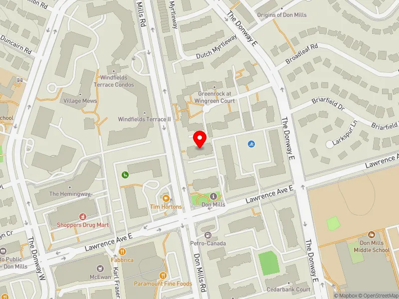 RentSafeTO apartment evaluation map view of 1133 DON MILLS RD in Don Valley East, Toronto