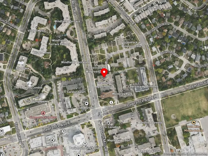 RentSafeTO apartment evaluation satellite view of 1133 DON MILLS RD in Don Valley East, Toronto