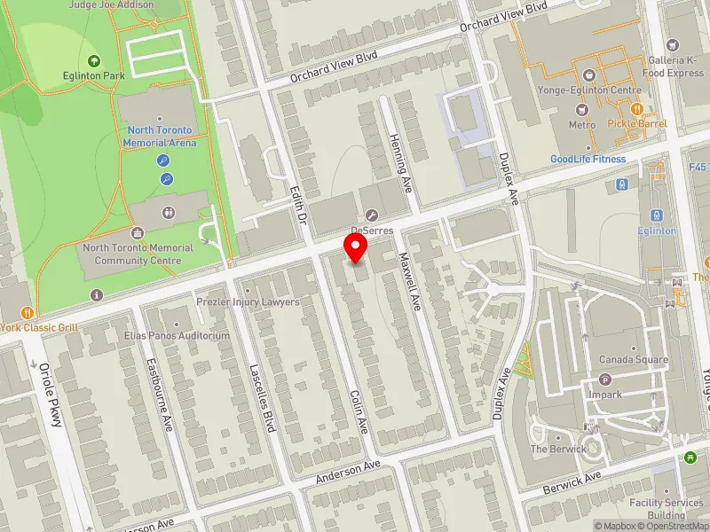 RentSafeTO apartment evaluation map view of 115 EGLINTON AVE W in Toronto-St. Paul's, Toronto
