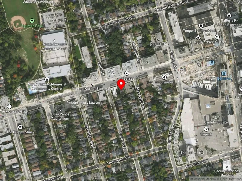 RentSafeTO apartment evaluation satellite view of 115 EGLINTON AVE W in Toronto-St. Paul's, Toronto