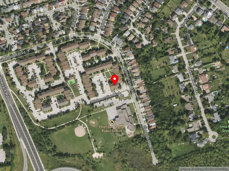 RentSafeTO apartment evaluation satellite view of 115 GENERATION BLVD in Scarborough-Rouge Park, Toronto