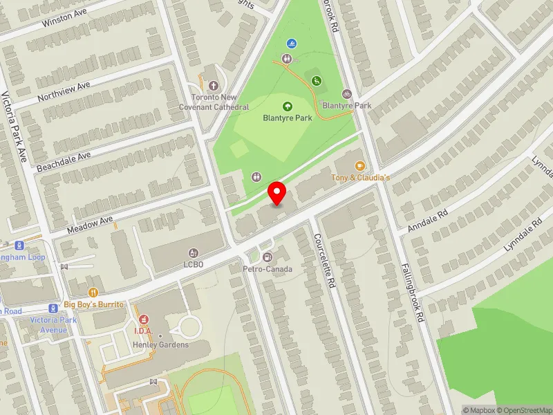 RentSafeTO apartment evaluation map view of 1150 KINGSTON RD in Scarborough Southwest, Toronto