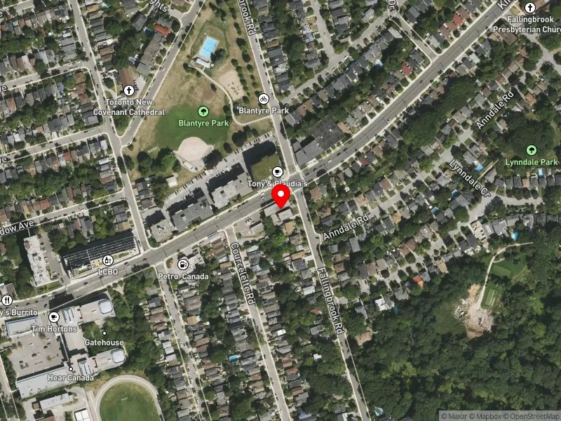 RentSafeTO apartment evaluation satellite view of 1165 KINGSTON RD in Scarborough Southwest, Toronto